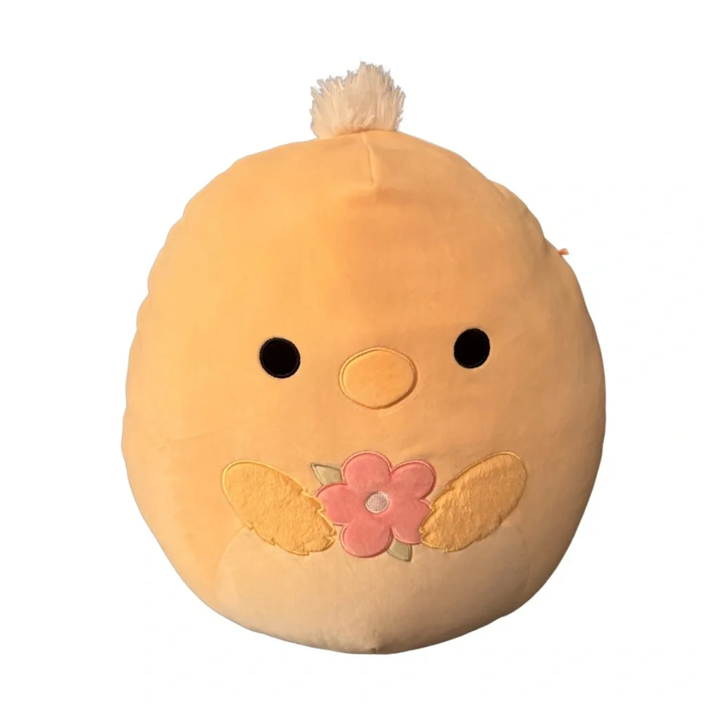 Squishmallow Yellow Chick with Flower Plush Pillow - Picture 2 of 5